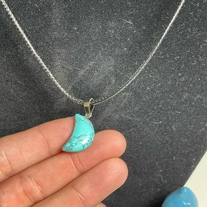Blue marble moon necklace 🌛💙💎